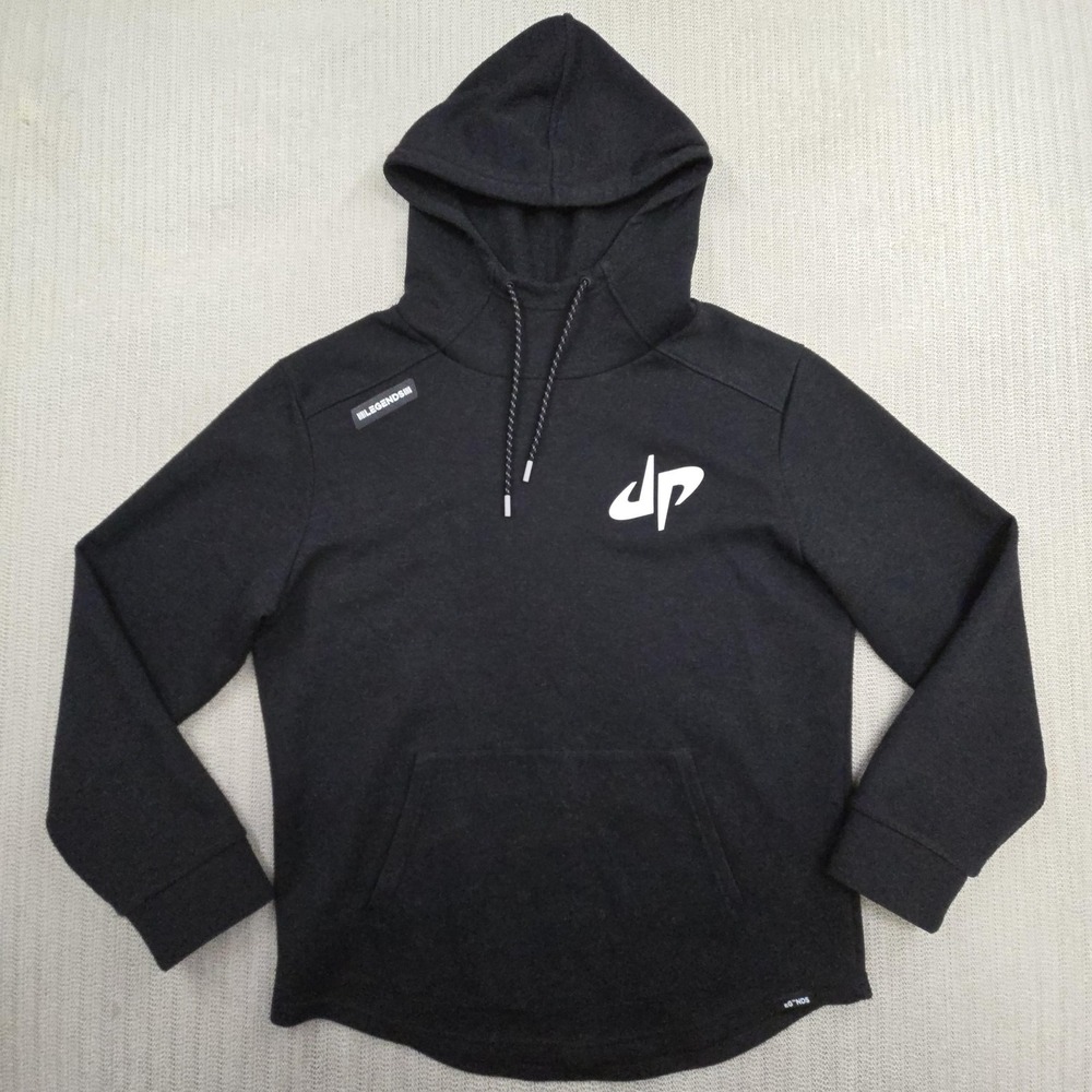 Legends Hoodie Mens Large Black Dude Perfect DP Logo Fleece Kangaroo Pocket